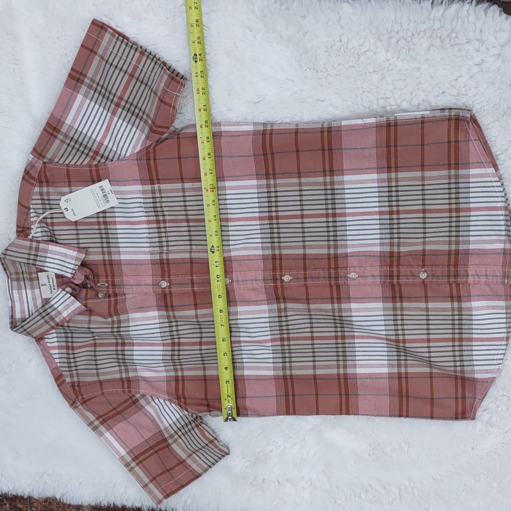 MUTUAL WEAVE Plaid Shirt - Brown and Pink - Picture 12 of 15